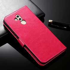 Leather Case Stands Flip Cover T01 Holder for Huawei Mate 20 Lite Red
