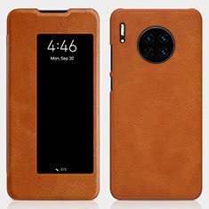 Leather Case Stands Flip Cover T01 Holder for Huawei Mate 30 Orange