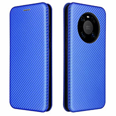 Leather Case Stands Flip Cover T01 Holder for Huawei Mate 40 Pro Blue