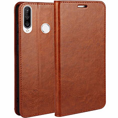 Leather Case Stands Flip Cover T01 Holder for Huawei Nova 4e Orange