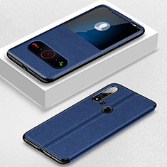 Leather Case Stands Flip Cover T01 Holder for Huawei Nova 5i Blue
