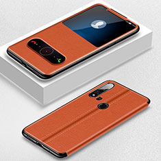 Leather Case Stands Flip Cover T01 Holder for Huawei Nova 5i Orange