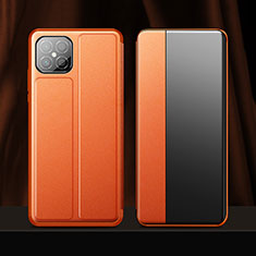 Leather Case Stands Flip Cover T01 Holder for Huawei Nova 8 SE 5G Orange