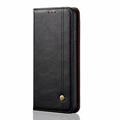 Leather Case Stands Flip Cover T01 Holder for Oppo A91 Black