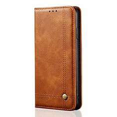 Leather Case Stands Flip Cover T01 Holder for Oppo A91 Orange