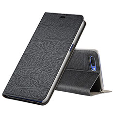 Leather Case Stands Flip Cover T01 Holder for Oppo K1 Black