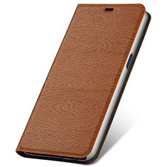 Leather Case Stands Flip Cover T01 Holder for Oppo K1 Brown