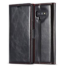 Leather Case Stands Flip Cover T01 Holder for Samsung Galaxy Note 9 Black