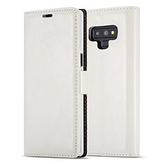 Leather Case Stands Flip Cover T01 Holder for Samsung Galaxy Note 9 White