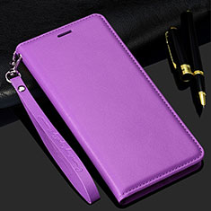 Leather Case Stands Flip Cover T01 Holder for Samsung Galaxy S20 Plus Purple