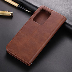 Leather Case Stands Flip Cover T01 Holder for Samsung Galaxy S20 Ultra Brown