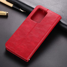 Leather Case Stands Flip Cover T01 Holder for Samsung Galaxy S20 Ultra Red
