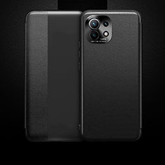 Leather Case Stands Flip Cover T01 Holder for Xiaomi Mi 11 Lite 4G Black