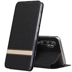Leather Case Stands Flip Cover T01 Holder for Xiaomi Mi Note 10 Pro Black