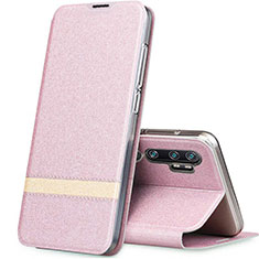 Leather Case Stands Flip Cover T01 Holder for Xiaomi Mi Note 10 Rose Gold