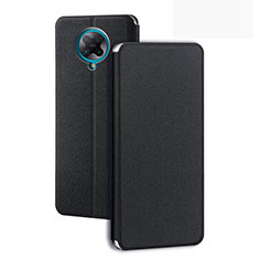 Leather Case Stands Flip Cover T01 Holder for Xiaomi Poco F2 Pro Black