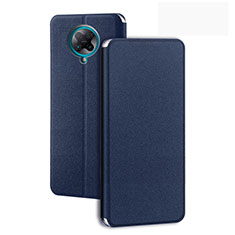 Leather Case Stands Flip Cover T01 Holder for Xiaomi Poco F2 Pro Blue