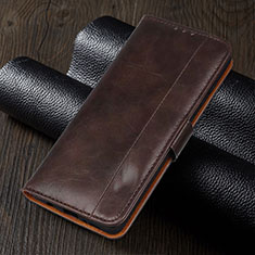 Leather Case Stands Flip Cover T01 Holder for Xiaomi Poco M2 Pro Brown