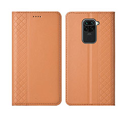 Leather Case Stands Flip Cover T01 Holder for Xiaomi Redmi 10X 4G Orange