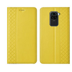 Leather Case Stands Flip Cover T01 Holder for Xiaomi Redmi 10X 4G Yellow