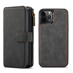 Leather Case Stands Flip Cover T02 Holder for Apple iPhone 12 Pro Black