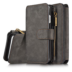Leather Case Stands Flip Cover T02 Holder for Apple iPhone SE (2020) Black