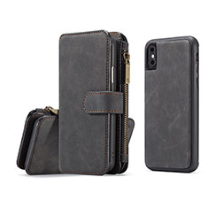 Leather Case Stands Flip Cover T02 Holder for Apple iPhone X Black