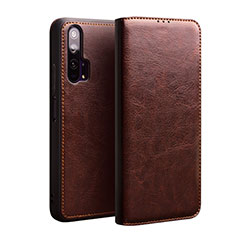 Leather Case Stands Flip Cover T02 Holder for Huawei Honor 20 Pro Brown