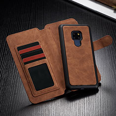 Leather Case Stands Flip Cover T02 Holder for Huawei Mate 20 Brown