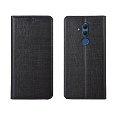 Leather Case Stands Flip Cover T02 Holder for Huawei Mate 20 Lite Black