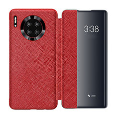 Leather Case Stands Flip Cover T02 Holder for Huawei Mate 30 Red