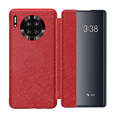 Leather Case Stands Flip Cover T02 Holder for Huawei Mate 30E Pro 5G Red