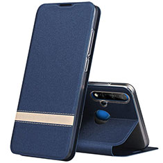 Leather Case Stands Flip Cover T02 Holder for Huawei Nova 5i Blue