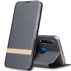 Leather Case Stands Flip Cover T02 Holder for Huawei Nova 5i Dark Gray