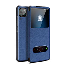 Leather Case Stands Flip Cover T02 Holder for Huawei Nova 7i Blue