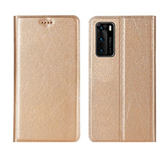 Leather Case Stands Flip Cover T02 Holder for Huawei P40 Gold
