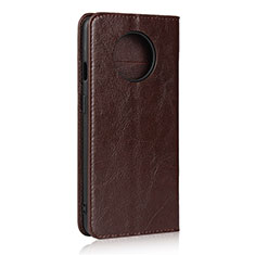 Leather Case Stands Flip Cover T02 Holder for OnePlus 7T Brown