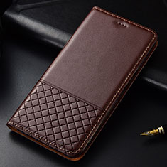 Leather Case Stands Flip Cover T02 Holder for OnePlus 7T Pro Brown