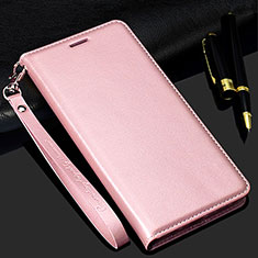 Leather Case Stands Flip Cover T02 Holder for Samsung Galaxy S20 Rose Gold