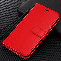 Leather Case Stands Flip Cover T02 Holder for Vivo Y50 Red