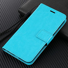 Leather Case Stands Flip Cover T02 Holder for Vivo Y50 Sky Blue