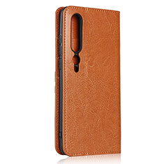 Leather Case Stands Flip Cover T02 Holder for Xiaomi Mi 10 Orange