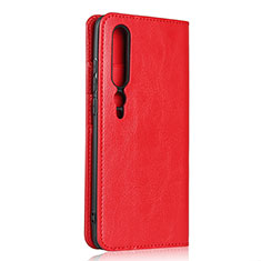 Leather Case Stands Flip Cover T02 Holder for Xiaomi Mi 10 Pro Red