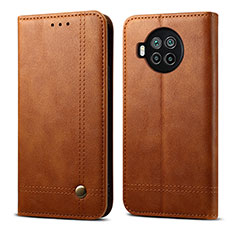 Leather Case Stands Flip Cover T02 Holder for Xiaomi Mi 10i 5G Light Brown