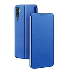 Leather Case Stands Flip Cover T02 Holder for Xiaomi Mi Note 10 Pro Blue