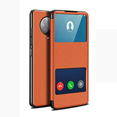 Leather Case Stands Flip Cover T02 Holder for Xiaomi Poco F2 Pro Orange