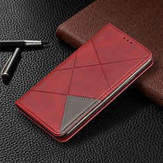 Leather Case Stands Flip Cover T02 Holder for Xiaomi Poco M2 Pro Red