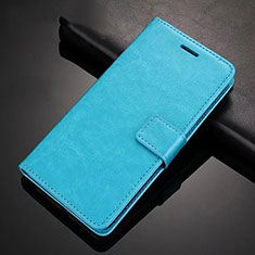 Leather Case Stands Flip Cover T02 Holder for Xiaomi Redmi Note 8 (2021) Sky Blue