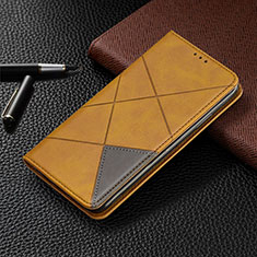 Leather Case Stands Flip Cover T02 Holder for Xiaomi Redmi Note 9S Orange