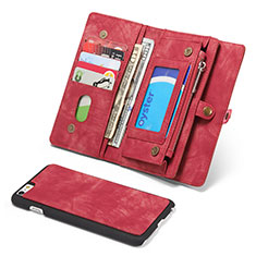 Leather Case Stands Flip Cover T03 Holder for Apple iPhone 6 Plus Red